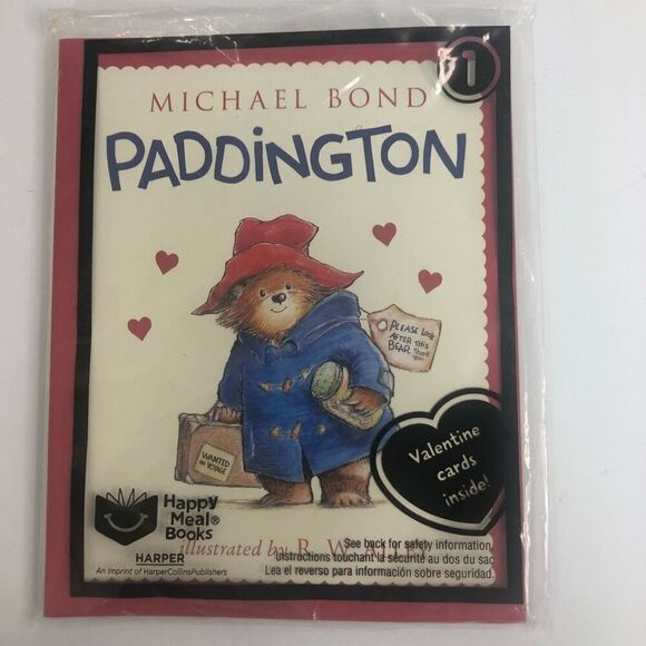 mcdonalds michael bond paddington bear book-valentines #1 happy meal books 2016 - Picture 1 of 5